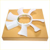 White plastic radiator cooling fan blade with metallic hub for Nissan Navara D21 Pathfinder WD21 TD27T