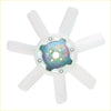 White plastic radiator cooling fan blade with metallic iridescent center for Nissan Navara Pathfinder 1986-1989