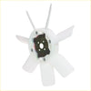 White plastic radiator cooling fan blade with black hub and silver bolts for nissan navara pathfinder 1986-1989