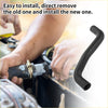 Black rubber radiator hose with brass clamp for 2.4l toyota solara 2004-2008 shown from back side
