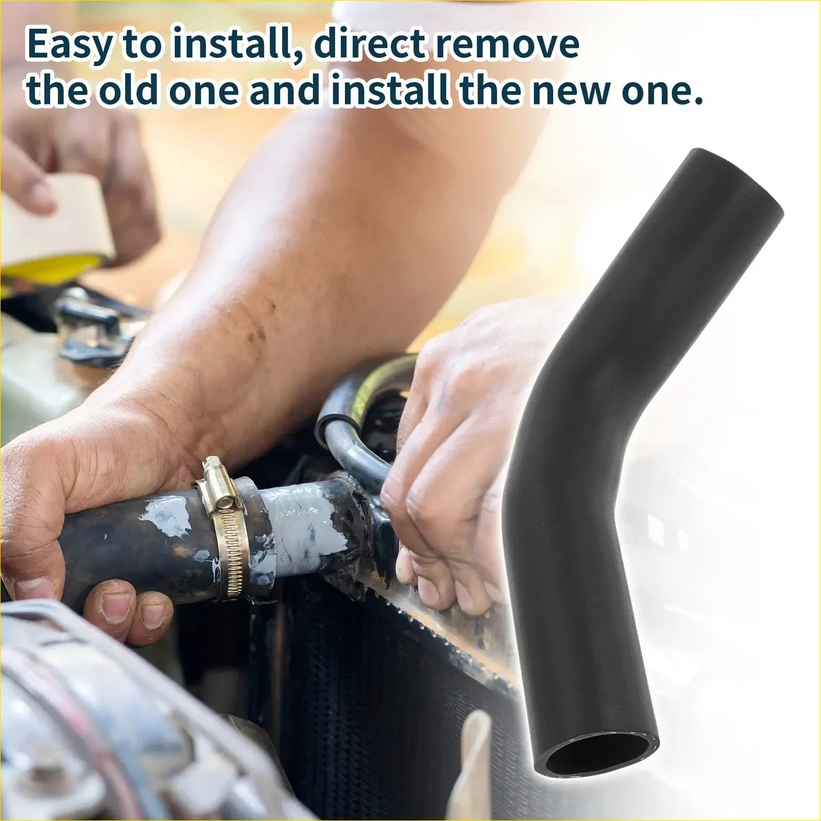 Black rubber radiator hose for toyota crown 2.5l 2003-2006 with smooth flexible surface and angled end