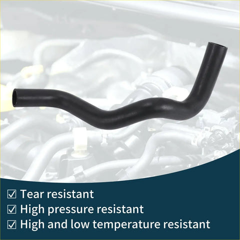 Black rubber radiator hose for Toyota Prado 2002 with a curved l-shaped design for coolant use