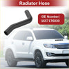 Black rubber radiator hose with curved design for toyota previa 24l 1991-1995 shown from back side
