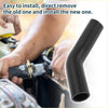 Black rubber radiator hose with 90-degree bend being installed on a 2005 toyota reiz 3.0v engine