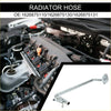 Silver metal radiator hose with curved design and threaded fittings for durable use in toyota tacoma 2005-2023