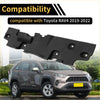 Black plastic underbody protection panel for Toyota RAV4 2019-2022 shown from the back side in radiator support cover set