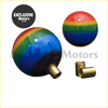 Rainbow gear shift knob ball with rainbow colors and metallic threaded base for easy car manual shifting control
