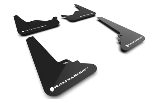 Rally Armor Rally Armor 21-24 Tesla Model S / S Plaid Black UR Mud Flap w/White Logo