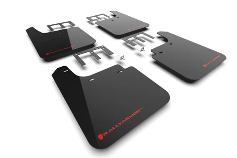 Rally Armor Rally Armor 19-24 Gen 4 Chevy Silverado 1500 Black UR Mud Flap Metallic Red Logo