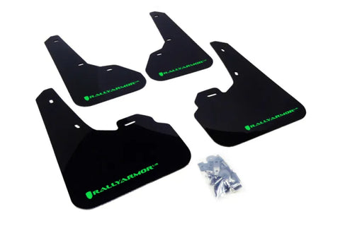 Rally Armor Rally Armor 10-13 Mazda3/Speed3 (Hatch/Sedan) Black UR Mud Flap w/Green Logo
