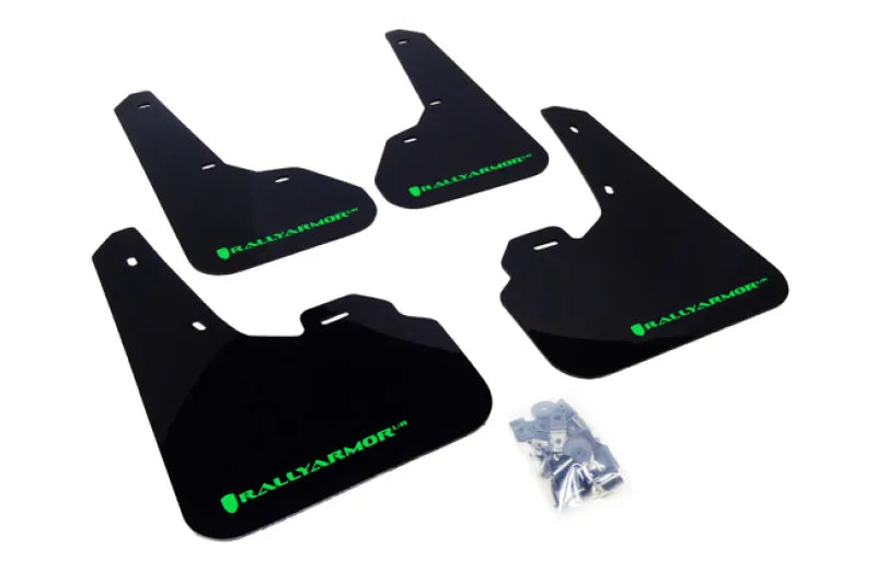 Rally Armor Rally Armor 10-13 Mazda3/Speed3 (Hatch/Sedan) Black UR Mud Flap w/Green Logo