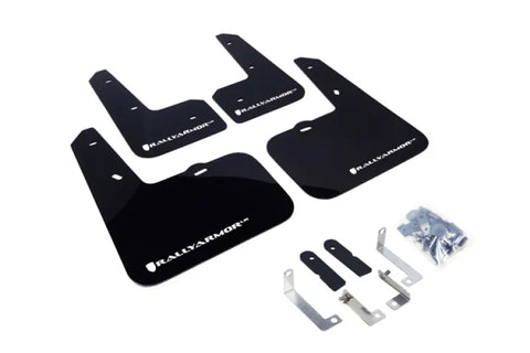 Rally Armor Rally Armor 12-18 Hyundai Veloster Black UR Mud Flap w/ White Logo