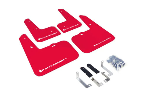 Rally Armor Rally Armor 12-18 Hyundai Veloster Red UR Mud Flap w/ White Logo