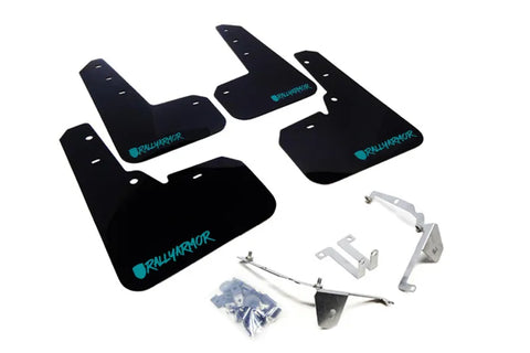 Rally Armor Rally Armor 13-17 Subaru Crosstrek XV Black UR Mud Flap w/Teal Altered Font Logo