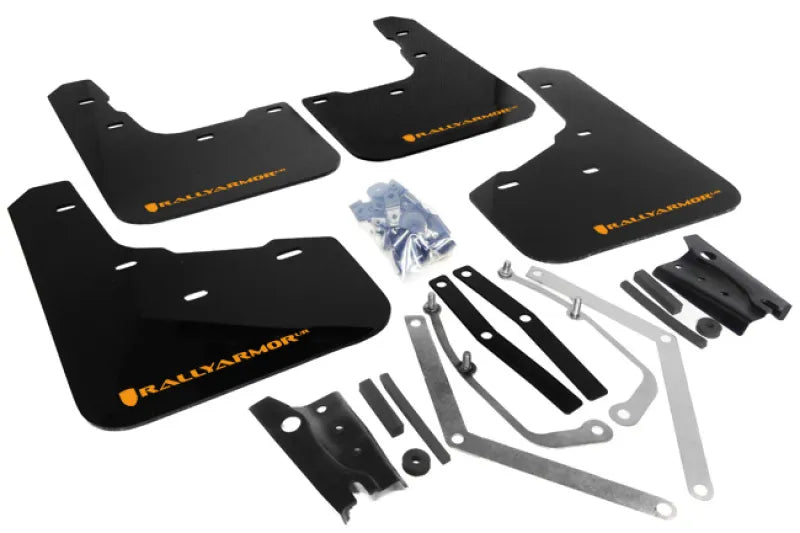 Rally Armor Rally Armor 13-19 Ford Fiesta ST Black UR Mud Flap w/Orange Logo