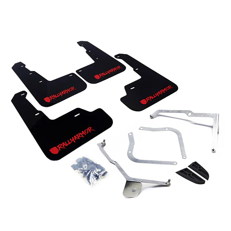 Rally Armor Rally Armor 15-21 Subaru WRX/STI Black UR Mud Flap w/Red Altered Font Logo