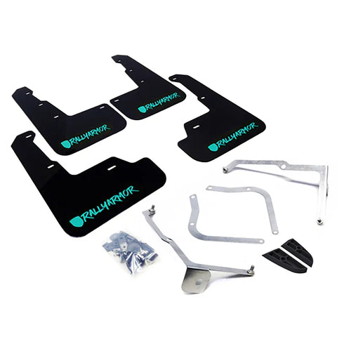 Rally Armor Rally Armor 15-21 Subaru WRX/STI Black UR Mud Flap w/Teal Altered Font Logo