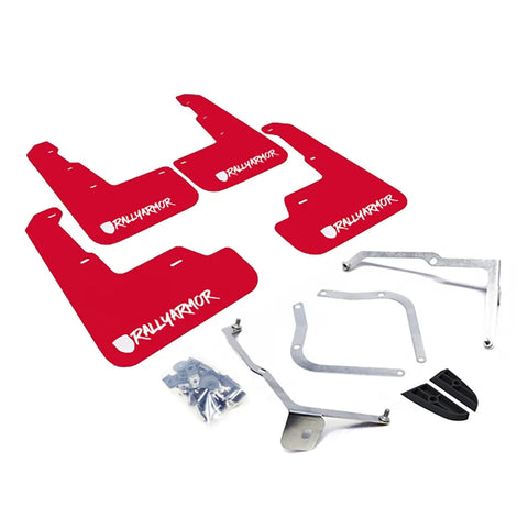 Rally Armor Rally Armor 15-21 Subaru WRX/STI Red Mud Flap White Altered Font Logo