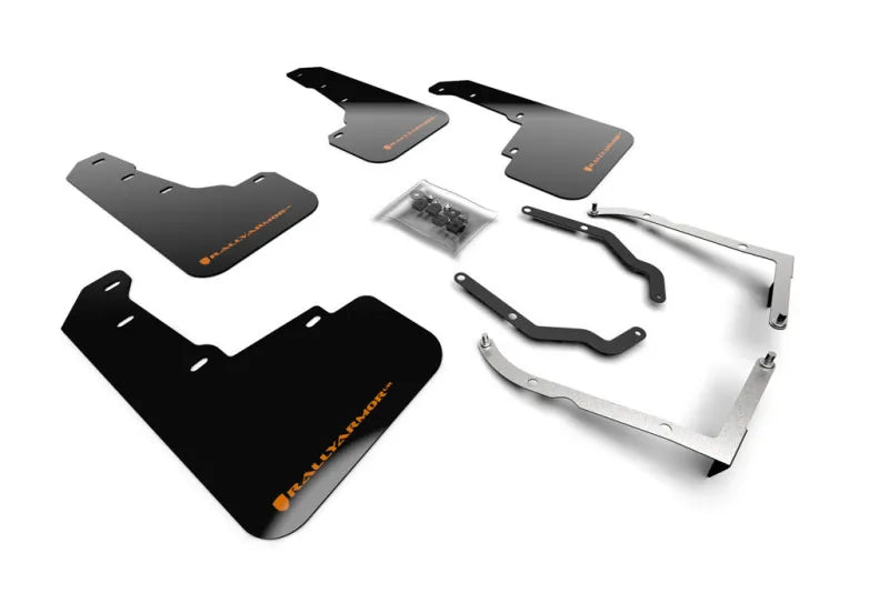 Rally Armor Rally Armor 18-23 Subaru Crosstrek Black UR Mud Flap w/Orange Logo — fits Subaru Xv