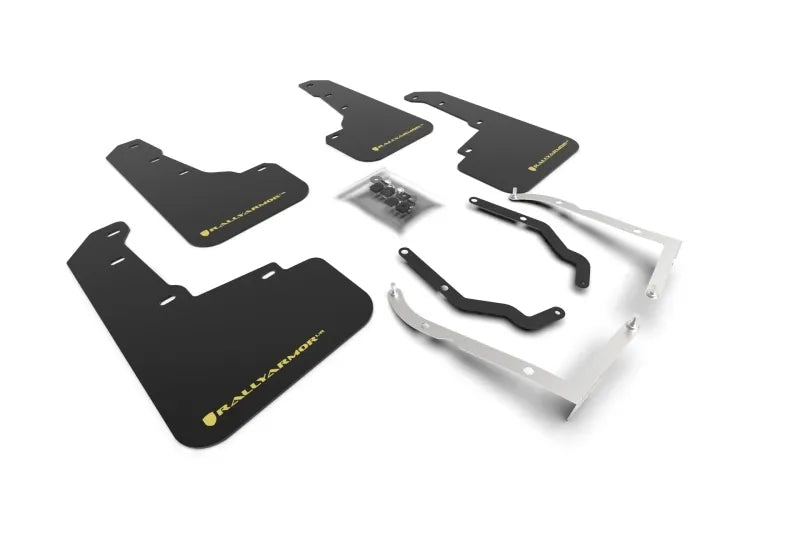 Rally Armor Rally Armor 18-23 Subaru Crosstrek Black UR Mud Flap w/Yellow Pearl Logo — fits Subaru Xv