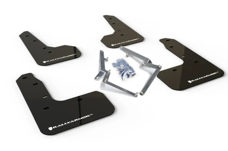 Rally Armor Rally Armor 17-21 Honda Civic Sport/Sport Touring Black UR Mud Flap w/White Logo