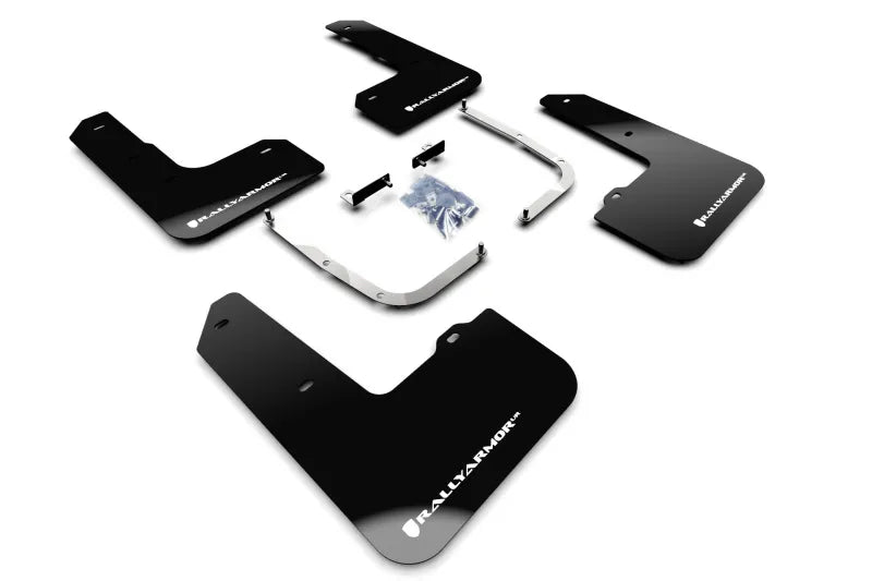 Rally Armor Rally Armor 19-22 Hyundai Veloster N Black UR Mud Flap w/ White Logo
