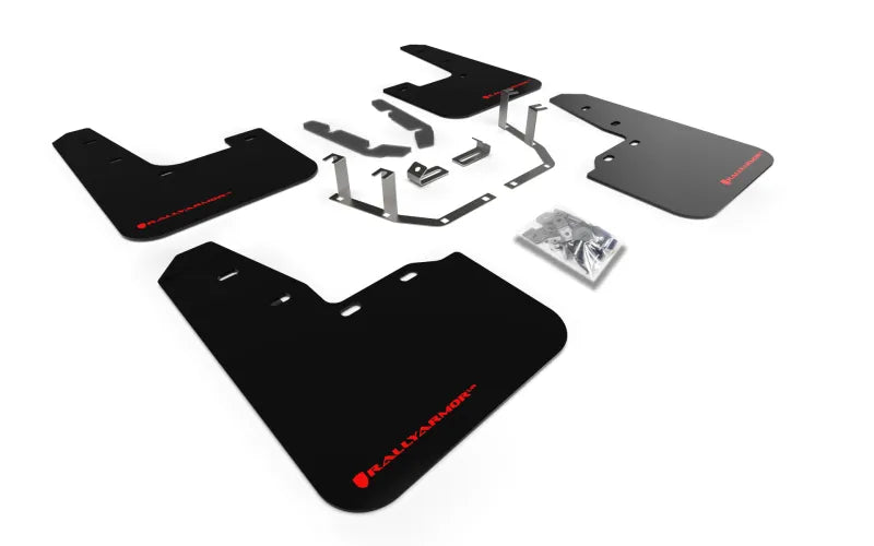 Rally Armor Rally Armor 18-23 Ford Fiesta ST MK8 Black UR Mud Flap w/Red Logo