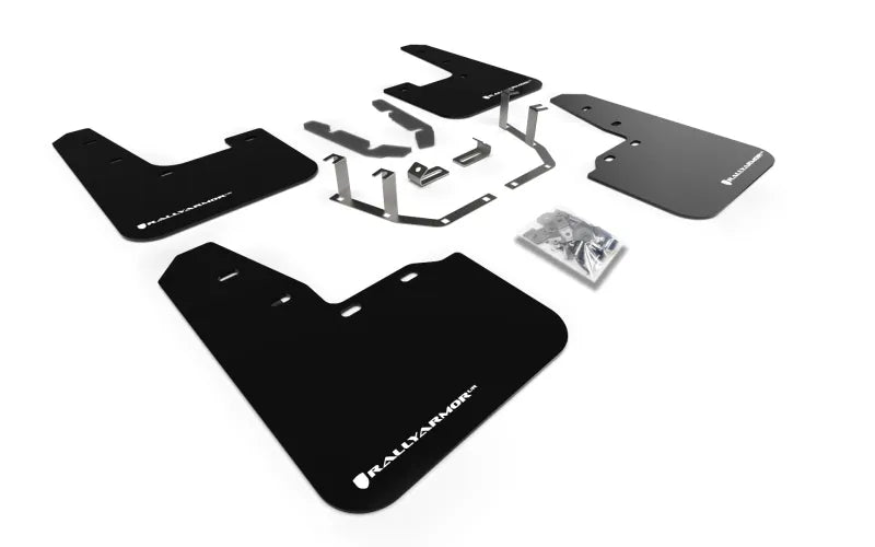 Rally Armor Rally Armor 18-23 Ford Fiesta ST MK8 Black UR Mud Flap w/White Logo