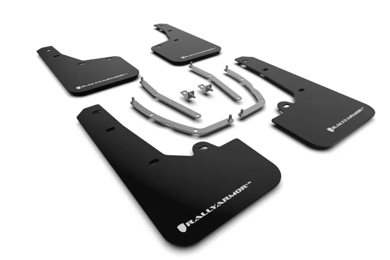 Rally Armor Rally Armor 22-24 Hyundai Tucson Black UR Mud Flap w/White Logo
