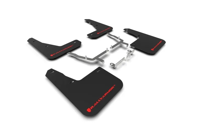 Rally Armor Rally Armor 19-24 Ford Focus ST MK4 Black UR Mud Flap w/Red Logo