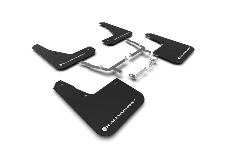 Rally Armor Rally Armor 19-24 Ford Focus ST MK4 Black UR Mud Flap w/White Logo