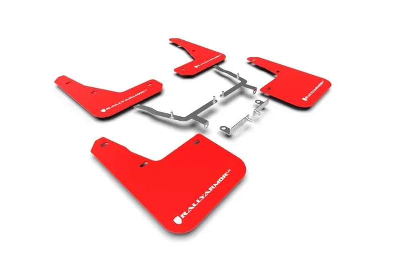 Rally Armor Rally Armor 19-24 Ford Focus ST MK4 Red UR Mud Flap w/White Logo