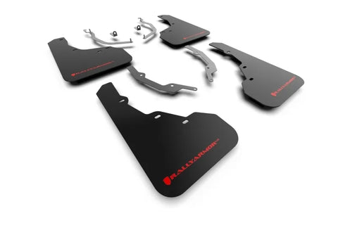 Rally Armor Rally Armor 22-24 Hyundai Santa Cruz Black UR Mud Flap w/Red Logo