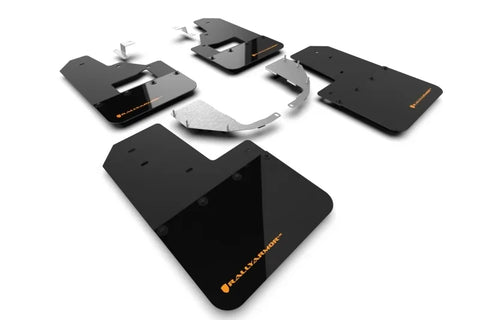 Rally Armor Rally Armor 21-24 Ford Bronco (Steel Bmpr + RB - NO Rptr/Sprt) Blk Mud Flap w/Cy Orange Logo