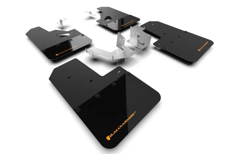 Rally Armor Rally Armor 21-24 Ford Bronco (Plstc Bmpr + RR - NO Rptr/Sprt) Blk Mud Flap w/Cy Orange Logo