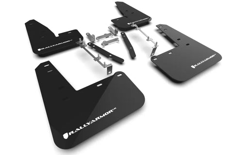 Rally Armor Rally Armor 23-24 Toyota GR Corolla Black UR Mud Flap w/White Logo — fits Toyota Corolla