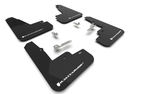Rally Armor Rally Armor 21-24 Ford Mustang Mach-E/GT/Rally Black Mud Flap w/White Logo