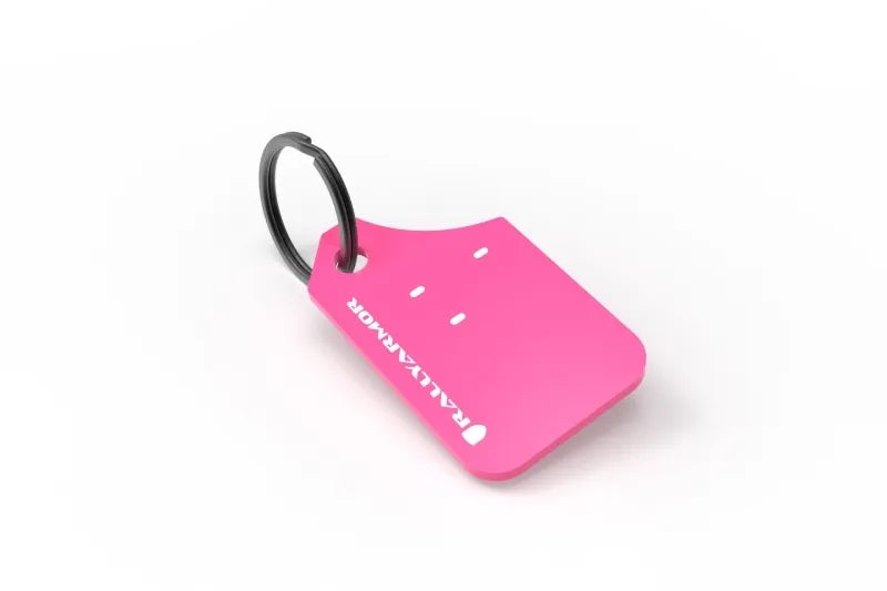 Rally Armor Rally Armor Pink Key Chain White Logo
