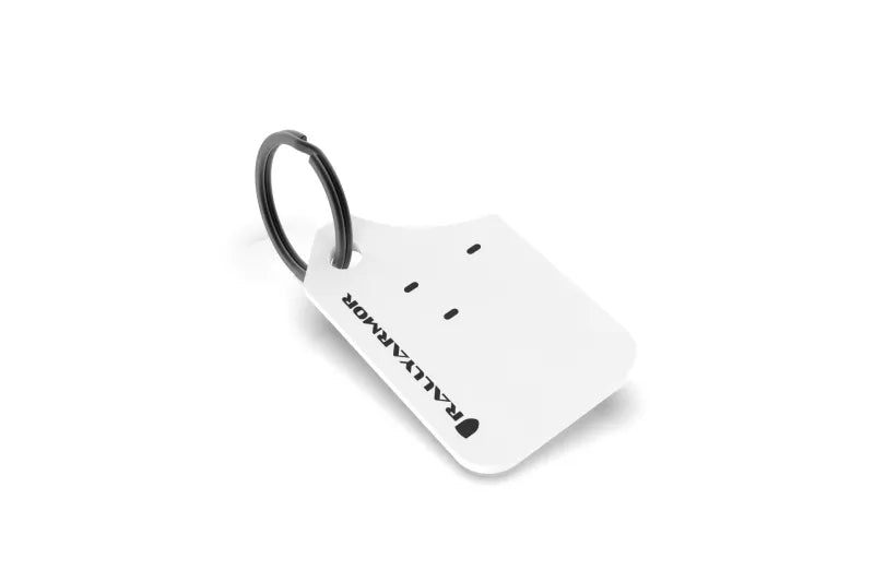Rally Armor Rally Armor Mini UR Mud Flap Keychain - White w/ Black Logo