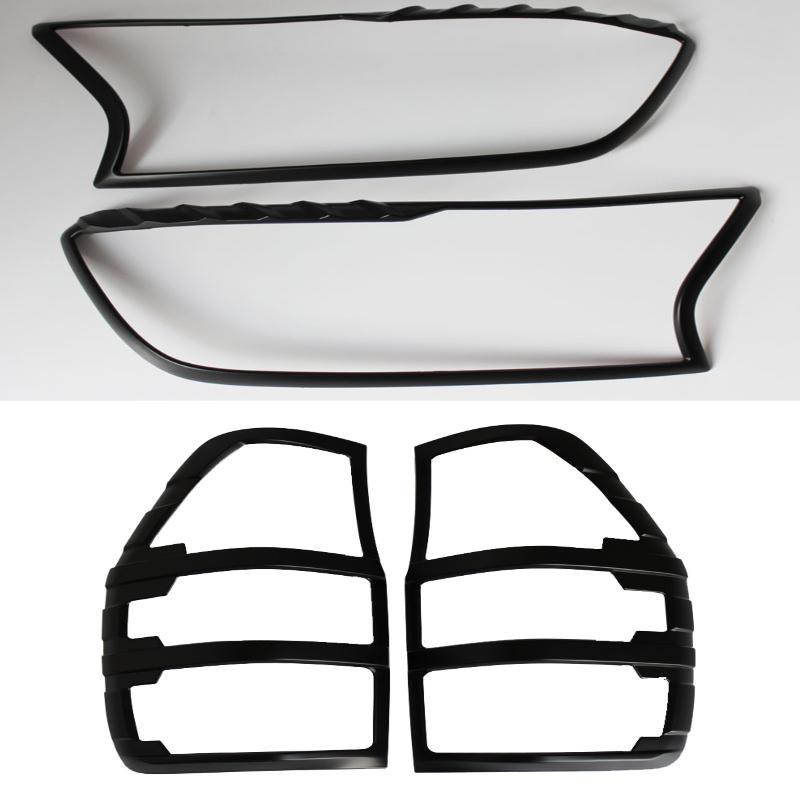 Ford Ranger PX2 PX3 (2016-2021) Matte Black Headlight & Taillight Covers
