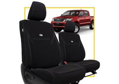Razorback 4x4 Front Pair Black Neoprene Seat Covers Black