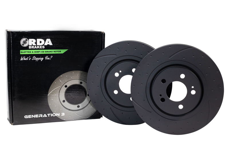 RDA Slotted And Dimpled Brake Rotor Pair 253mm Front RDA1D