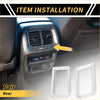 Clear plastic rear a c air outlet vent covers for toyota tundra 2022-2024 shown from the back side