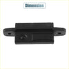 Black plastic rearview camera mount with side holes and rectangular slot for rear boot tailgate switch toyota land cruiser back side