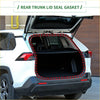 Red rubber rear boot weatherstrip seal for toyota rav4 2006-2012 on white suv trunk lid back side