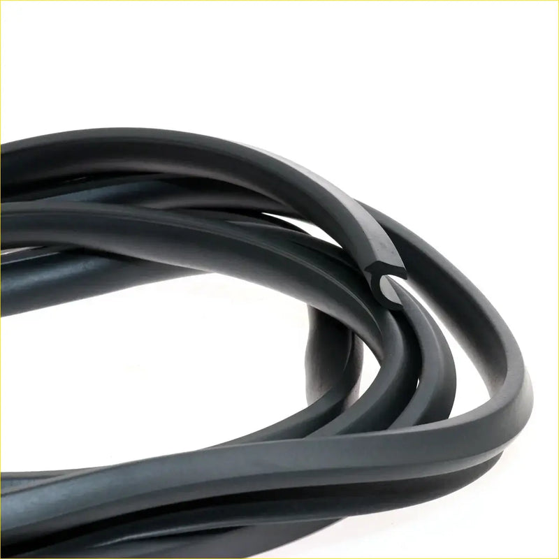 Black rubber rear bootlid weatherstrip seal for nissan datsun bluebird 510 1600 shown from back side