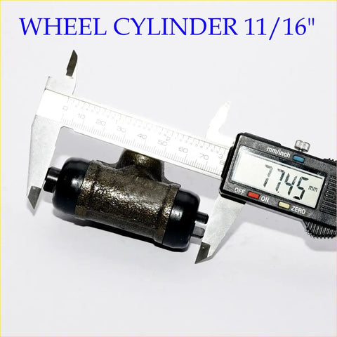 Black metal rear brake cylinder for Mitsubishi Minicab measured 11/16 inch with digital caliper
