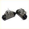 Pair of gray cast iron rear brake cylinders with black rubber caps and metal fittings for mitsubishi pajero montero sport