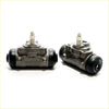 Rear brake cylinder for toyota hilux 2wd 1988-1997 gray metallic with black rubber caps and threaded fittings