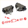 Rear brake cylinder x2 for mitsubishi minicab mighty mits 1991-1999 showing two dark gray metallic drum brake assemblies with black caps